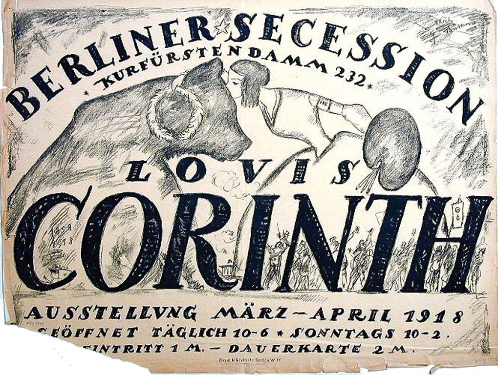 Lovis Corinth / Secession: Büttner, Erich, 1918. 28.3 x 37.7 in / 72 x 96 cm. Imp. Birkholz, H. Cond. B- / P / Missing Bottom Left Corner