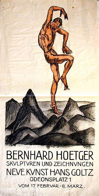 Bernhard Hoetger: Hoetger, Bernhard, 1913 - 1927. 48 x 24.6 in / 122 x 62.5 cm. Imp. Wolf, C. und Sohn Cond. B+ / LB /