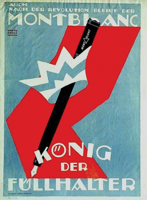 Montblanc / Füllhalter: Gross, Grete, 1919. 28.7 x 21.2 in / 73 x 54 cm. Imp. Jagdmann und Bohm Cond. B / LB /