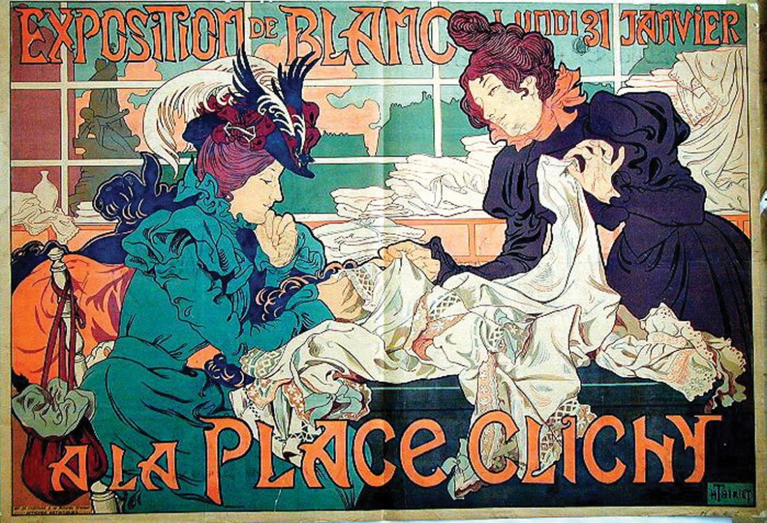 Exposition De Blanc: Thiriet, Henry, 1898. 34.7 x 51 in / 88.2 x 129.7 cm. Imp. Imprimerie de Vaugirard, G. de Malherbe Cond. B / LB /