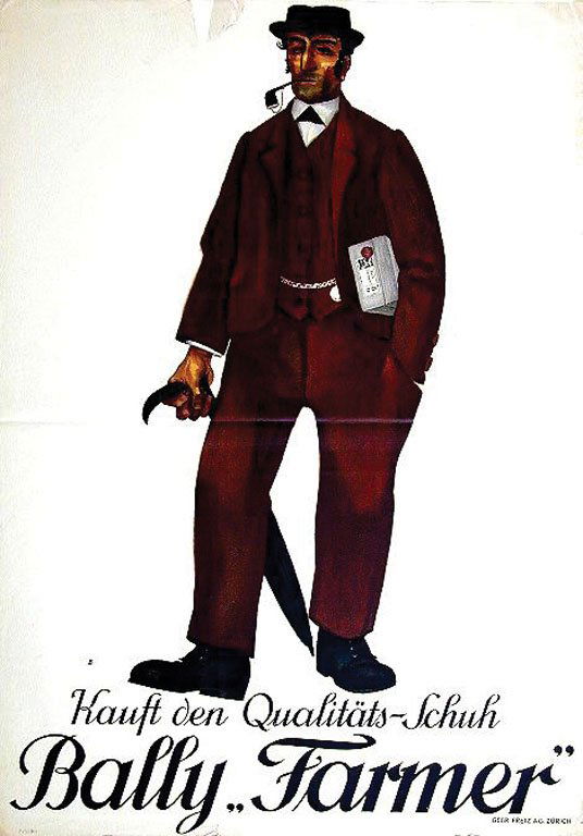 Bally "Farmer": Baumberger, Otto, 1924. 50.4 x 35.6 in / 128.2 x 90.5 cm. Imp. Gebrüder Fretz Cond. B / P /