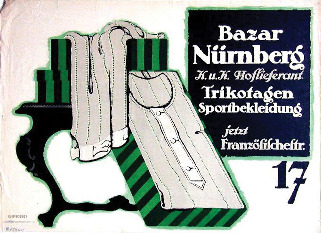 Bazar Nürnberg: Gipkens, Julius, 1912. 27 x 37.2 in / 68.7 x 94.7 cm. Imp. Hollerbaum und Schmidt Cond. B / LB /