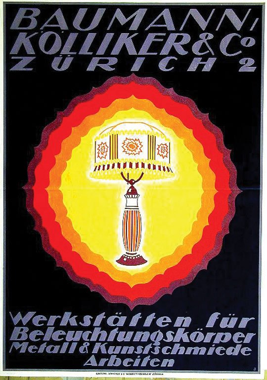 Baumann, Kölliker und Co. : Baumberger, Otto, 1917. 50.3 x 35.6 in / 128 x 90.5 cm. Imp. Wolfensberger, J. E. Cond. A / P /