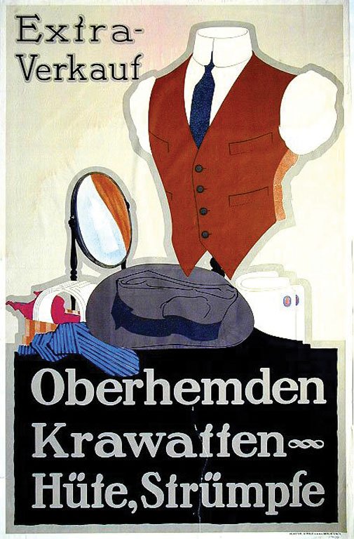 Oberhemden: Börmel, Kurt, c. 1910. 45.2 x 29.5 in / 115 x 75 cm. Imp. Malz, S. Cond. B / P / Visible Tear