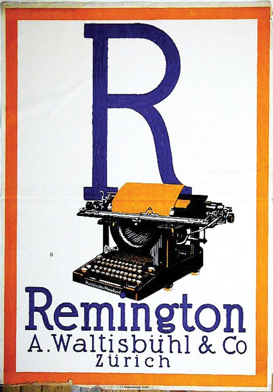 Remington: Baumberger, Otto, c. 1918. 50.7 x 35.7 in / 129 x 90.8 cm. Imp. Wolfensberger, J. E. Cond. B+ / P / Ragged Bottom Edge, Some Discoloration