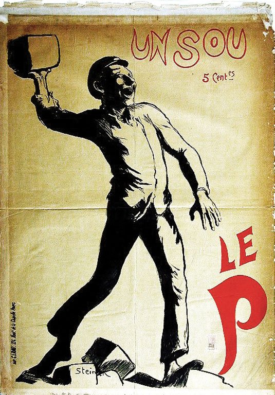 Le P: Steinlen, Théophile Alexandre, . 51 x 36.8 in / 129.6 x 93.6 cm. Imp. Lamy, C. Cond. B / LB / Ragged Edges, Stamp On Front
