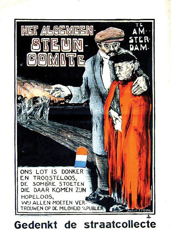 Het Algemeen Steun-Comite: Doeser, Jacob, c. 1914. 40.4 x 30.2 in. / 102.7 x 76.8 cm. Imp. Weyden, R. van der. Cond. B / LB / Stained