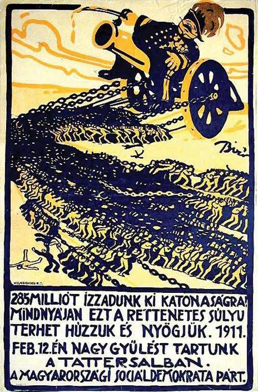 285 Milliót Izzadunk: Biró, Mihály, 1911. 37.3 x 24.7 in. / 94.8 x 62.8 cm. Imp. Világosság. Cond. B / LB /