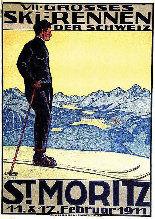 St. Moritz: Küpfer, Walter, 1911. 41.1 x 29 in. / 104.6 x 73.8 cm. Imp. Burger, H. J. und Sohn. Cond. A- / P /