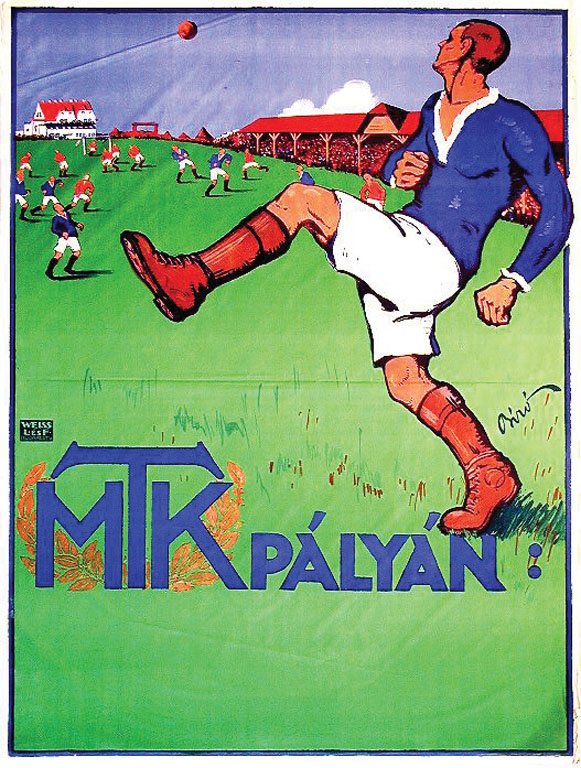 MTK Pályán: Biró, Mihály, 1912. 49.6 x 37.5 in. / 126.2 x 95.4 cm. Imp. Weiss, L. és F.. Cond. B / P /