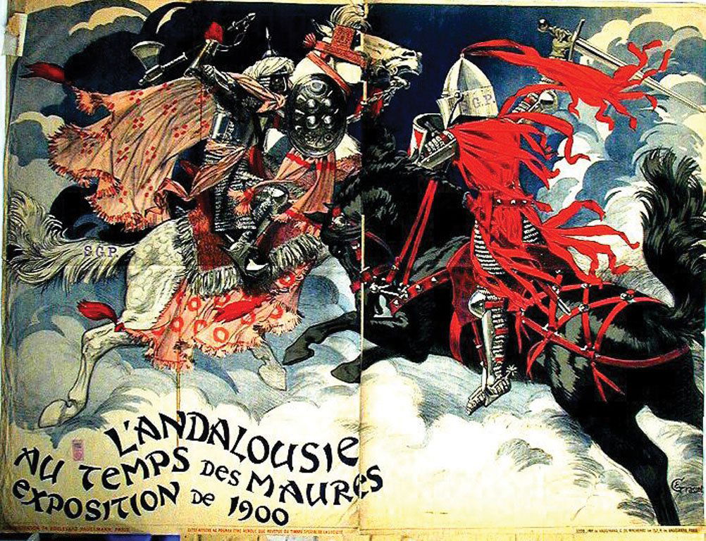 L' Andalousie: Grasset, Eugène, 1899 - 1900. 50.3 x 66.1 in. / 128 x 168 cm. Imp. Imprimerie de Vaugirard, G. de Malherbe. Cond. B / LB /