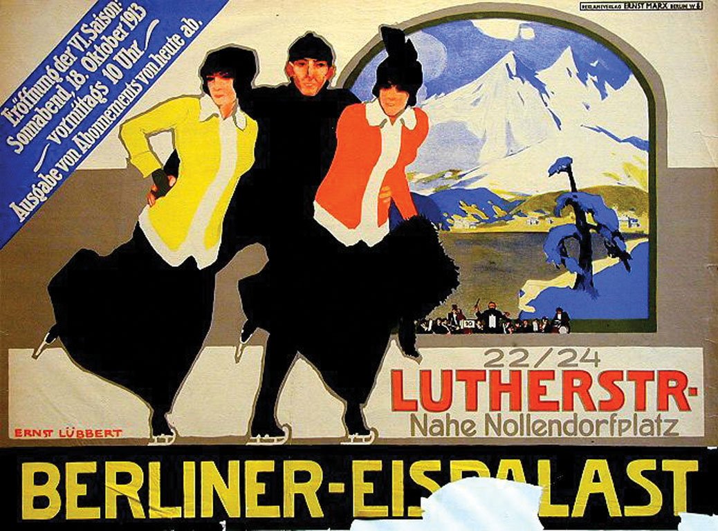 Berliner Eispalast: Lübbert, Ernst, 1913. 27.5 x 37.4 in. / 70.1 x 95.2 cm. Imp. Marx, Ernst. Cond. B / P / Piece Missing, Large Crease