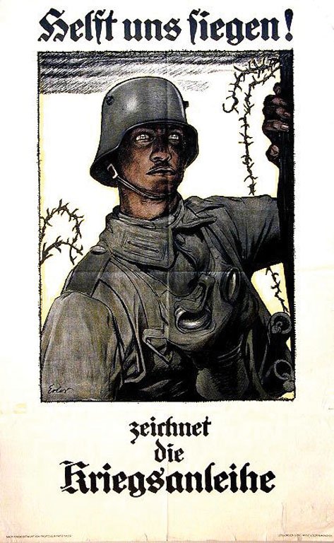 Helft Uns Siegen!: Erler, Fritz, 1916 - 1918. 56.6 x 35.4 in. / 144 x 90 cm. Imp. Wolf, C. und Sohn. Cond. B / P /