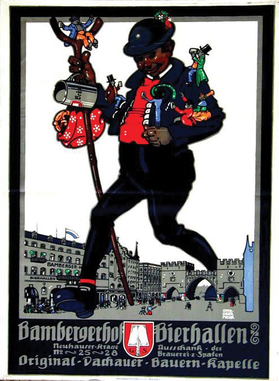 Bambergerhof Bierhallen: Obermeier, Otto, 1912. 48.9 x 36 in. / 124.3 x 91.5 cm. Imp. Vereinigte Druckereien und Kunstanstalten. Cond. A- / LB /