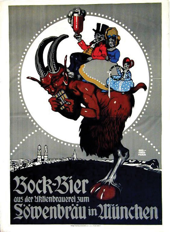 Bock-Bier: Obermeier, Otto, c. 1911. 49.3 x 36 in. / 125.3 x 91.5 cm. Imp. Vereinigte Druckereien und Kunstanstalten. Cond. B+ / P /
