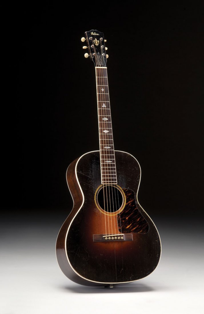 1933 Gibson Nick Lucas Special: Many players consider the Gibson Nick Lucas Special the best sounding small-body flattop that Gibson ever made. With the exception of its fleur-de-lis headstock inlay, bound fretboard, and fancy fretb