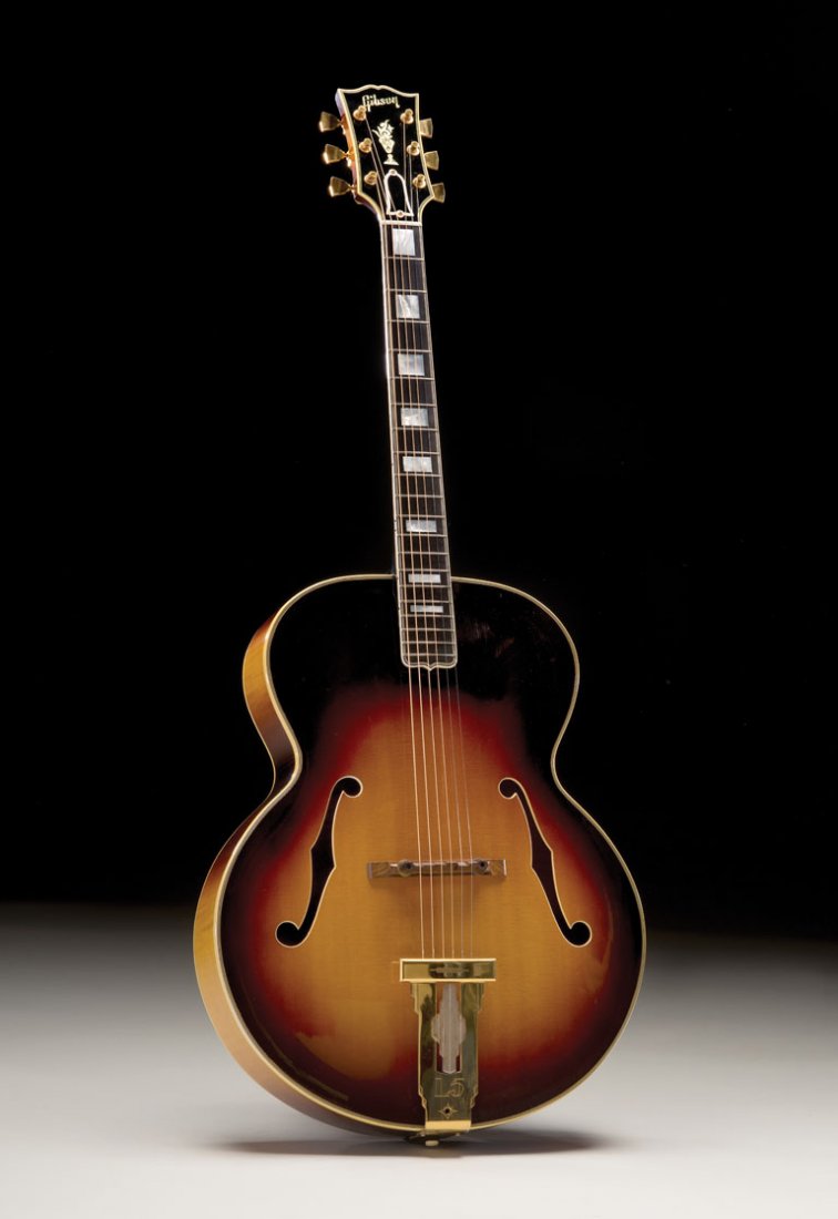 1957 Gibson L-5: NO RESERVE. During the 1950s, sales of full-body archtop acoustic guitars started to slow down somewhat as demand for Gibson’s electric models increased. This sunburst
