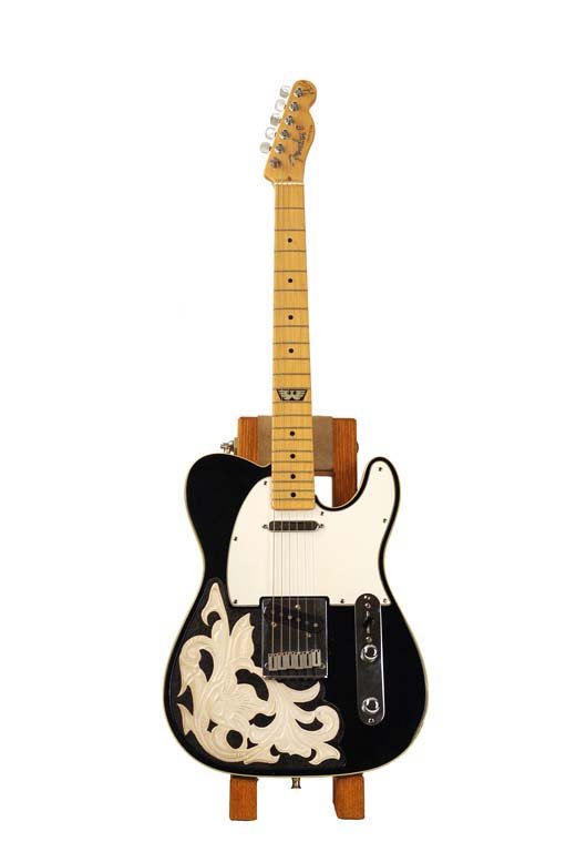 1995 Fender Custom Shop Waylon Jennings Telecaster: Fender Custom Shop Waylon Jennings Telecaster. One of the early examples of Waylon's signature guitars that he designed along with the Custom Shop at Fender, modeled after his own '63 Tele. Part of Wa