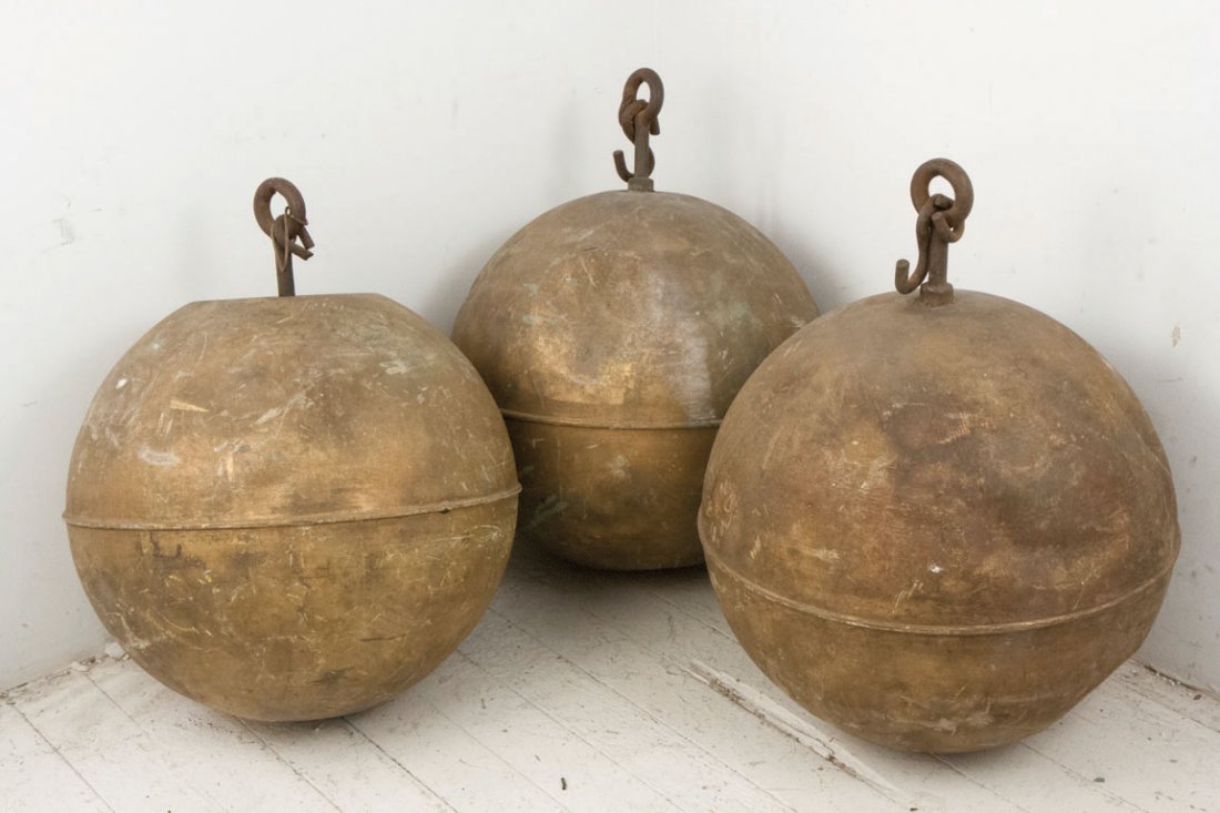 PAWN SHOP BALLS: The symbol of three gold-colored balls has been a universial sign for pawn brokers since the Renaissance. These brass balls were used as part of a trade sign and were suspended from a bar. The symbol 
