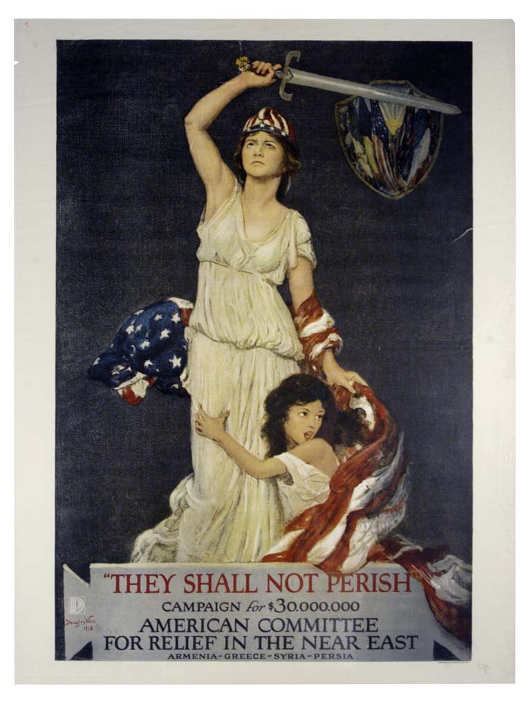 They Shall Not Perish: Douglas Volk 40"x30" USA OF, VT-T,R ,RE-R, Top tear roughly 8", but closes when pressed. Col. McCrahon Poster Collection Condition Guide BT- Borders Trimmed C- Creased
