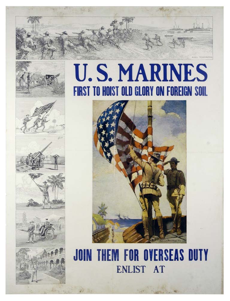 U.S. Marines First to Hoist Old Glory on Foreign Soil (1 of 1)