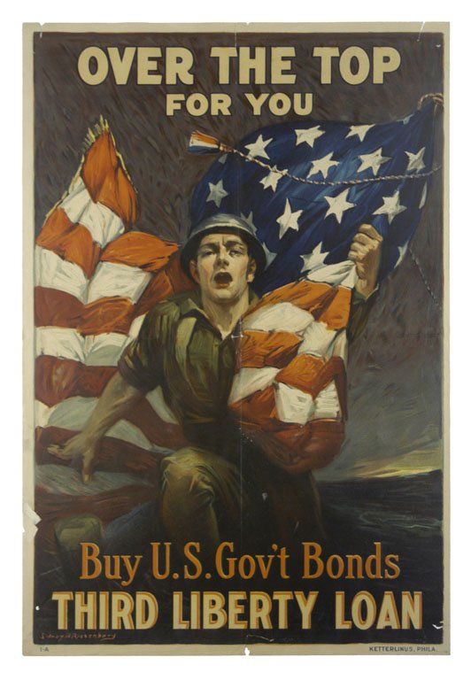Over the Top For You: Sidney H. Riesenberg 30"x20" USA OF,ST-T,B Col. McCrahon Poster Collection Condition Guide BT- Borders Trimmed C- Creased F- Faded Color