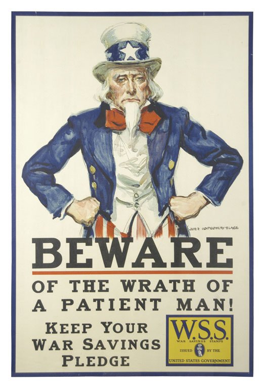 Beware: James Montgomery Flagg 29"x19" USA BT,ST-T Col. McCrahon Poster Collection Condition Guide BT- Borders Trimmed C- Creased F- Faded Color