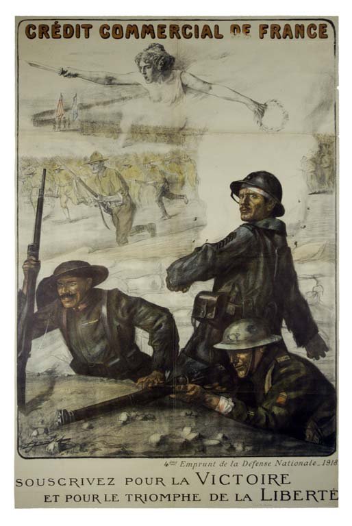 Credit Commercial de France: Lucien Jonas 47"x30" France BT,OF,ST-T,R Col. McCrahon Poster Collection Condition Guide BT- Borders Trimmed C- Creased F- Faded Color OF-