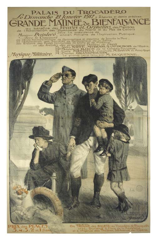 Grande Matinee de Bienfaisance: Lucien Jonas 47"x29" France BT,OF, ST-T,B Col. McCrahon Poster Collection Condition Guide BT- Borders Trimmed C- Creased F- Faded Color OF-