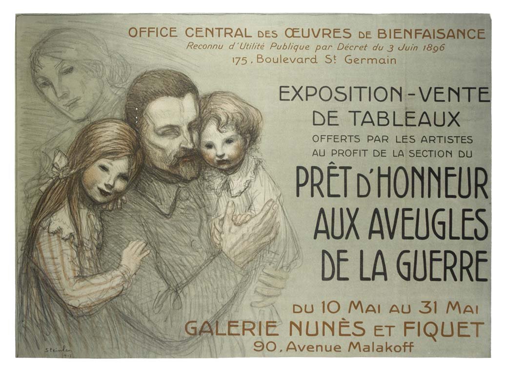 Exposition Vente de Tableaux: Theophile Alexandre Steinlen 29.5"x42" France BT,OF Col. McCrahon Poster Collection Condition Guide BT- Borders Trimmed C- Creased F- Faded Color O