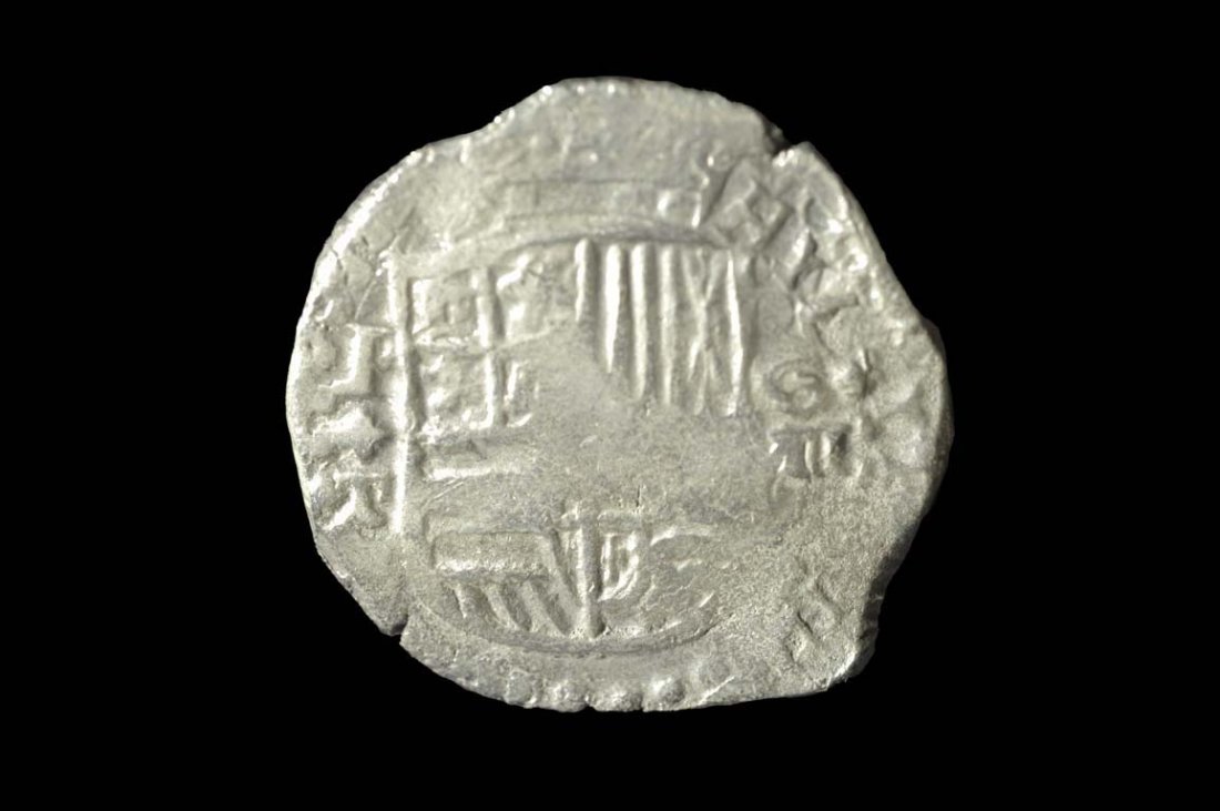 Silver Coin: Coin #20341 Shipwreck: Atocha 1622 Mint: Potosi. Grade: 1 Denomination: 8 reales Assayer: T 162X The silver coins of this era were popularly known as "pieces of eight" (reale de ocho) in the Spanish c
