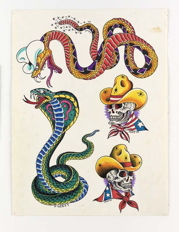 Tim Lehi: Mixed media on paper. 30X22. Signed. Tim Lehi Growing up as the son of an art professor in Kansas, Tim Lehi became obsessed with drawing and comic art at a young age. In his early teens, Lehi started 