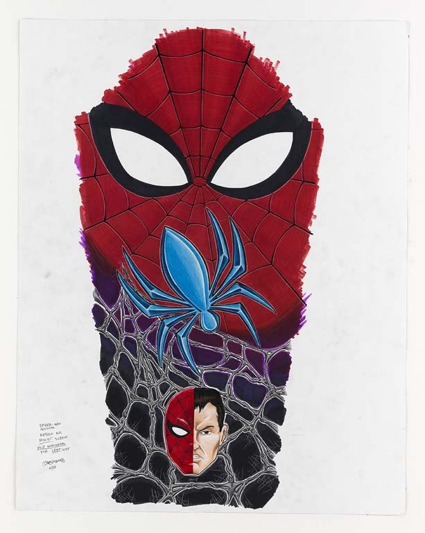 Dave Waugh: Mixed media on paper. 28X15. Signed. Dave Waugh Dave Waugh has been a leading tattoo artist for over 20 years, spending much of his career at Jinx Proof in Washington, D.C. In addition to tattooing, D