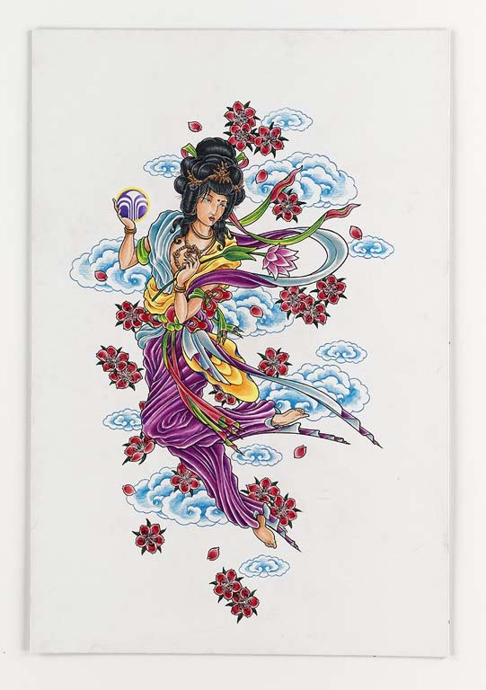 Dave Waugh: Mixed media paper. 25X16. Dave Waugh Dave Waugh has been a leading tattoo artist for over 20 years, spending much of his career at Jinx Proof in Washington, D.C. In addition to tattooing, Dave is a ba