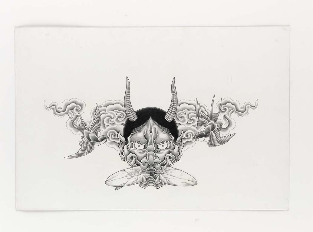 Dave Waugh: Graphite on board. 12X24. Initialed . Dave Waugh Dave Waugh has been a leading tattoo artist for over 20 years, spending much of his career at Jinx Proof in Washington, D.C. In addition to tattooing,