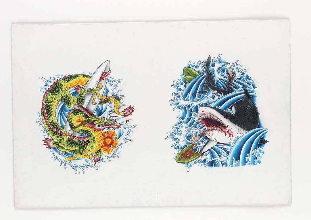 Dave Waugh: Mixed media on board. 13X26. Dave Waugh Dave Waugh has been a leading tattoo artist for over 20 years, spending much of his career at Jinx Proof in Washington, D.C. In addition to tattooing, Dave is a