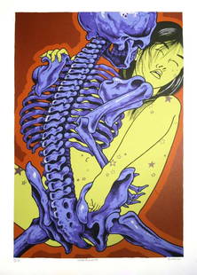 Alex Binnie: Starfucker. Silk screenprint on CM Fabriano 100/100 cotton. 25 1/4 x 17 1/2 (Image). c. 2000's. Edition: 3/10. Excellent condition. Alex Binnie A longtime interest in tattooing brought Alex Binnie to