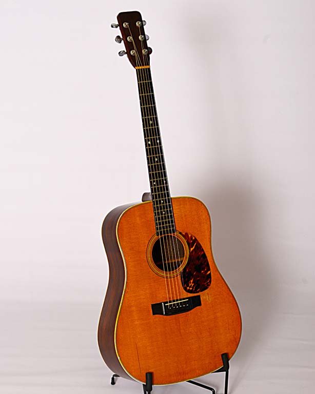 1964 Martin D-28: The scarcest and most coveted of all instrument tonewoods, Brazilian Rosewood is renowned for its brilliant, bell-like tone, and dramatic highly-figured grain, with highlights ranging from deep purple