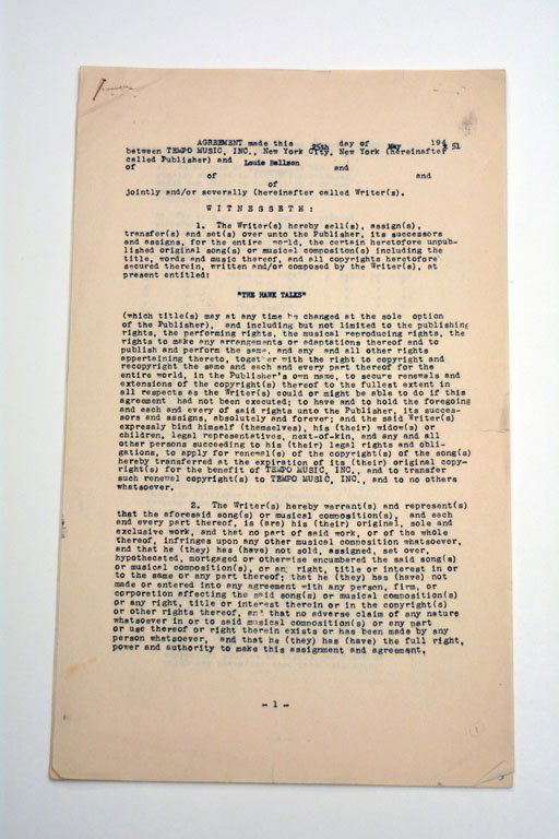 "The Hawk Talks," Contract (1 of 4)