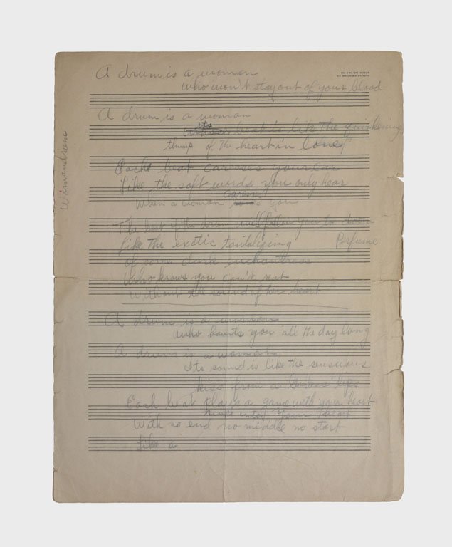 "A Drum is a Woman," Lyrical Script (1 of 2)