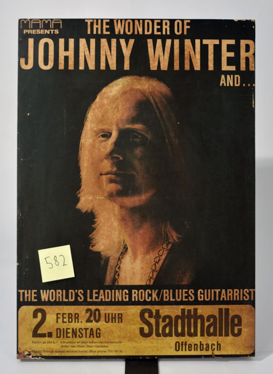 Johnny Winter Poster Wooden Art Block (1 of 1)