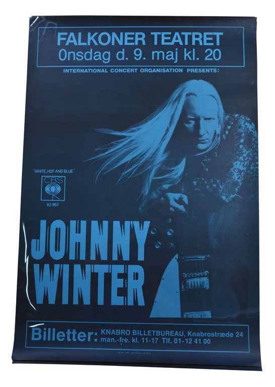 Poster: Johnny Winter at the Falkoner Teatret (1 of 1)