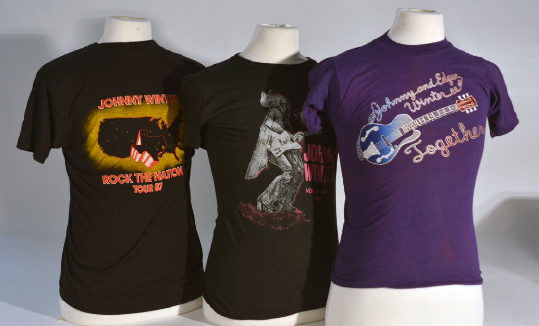Three of Johnny WInter's T-Shirts (1 of 1)