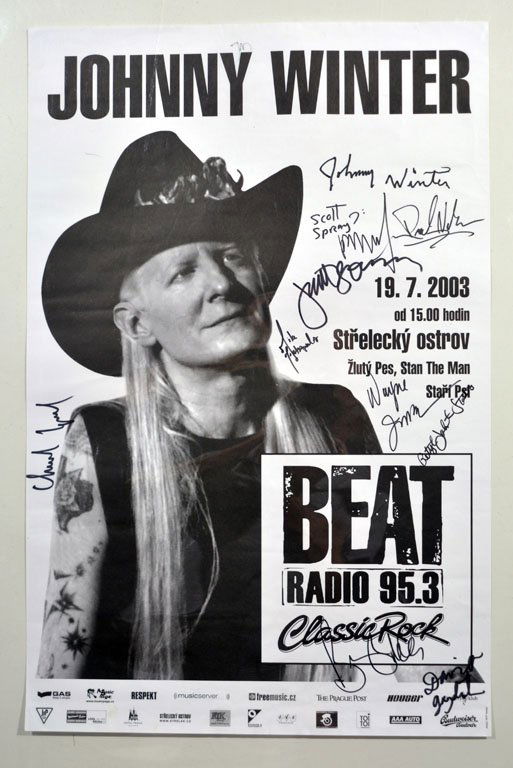 Signed Poster: Johnny Winter, Beat Radio 95.3 (1 of 1)