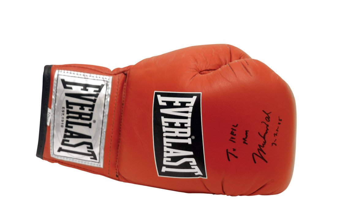 Boxing Glove and Photograph Autographed by Muhammad Ali (1 of 1)