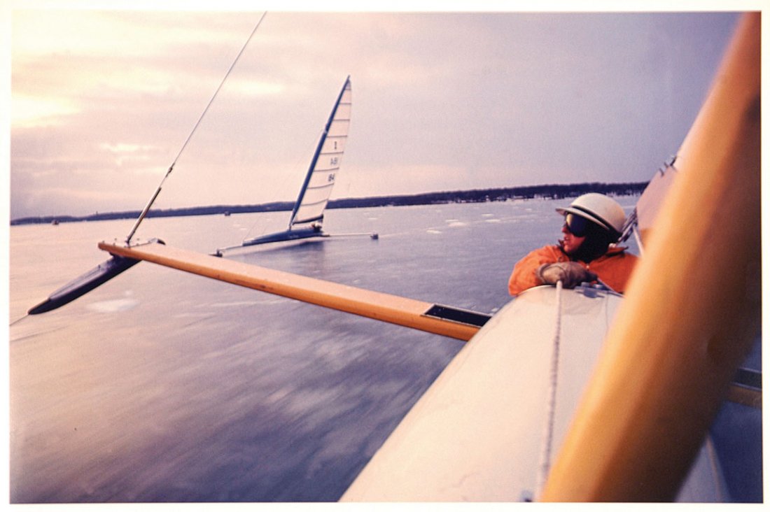 Ice Boating on Lake Geneva, WI: Note: Description Updated 11/22. Color, date unknown. Vintage Type "C" print. Signed in ink by Neil Leifer. 11 x 14in. The photographs in this auction have been examined by an expert, whose opinions p