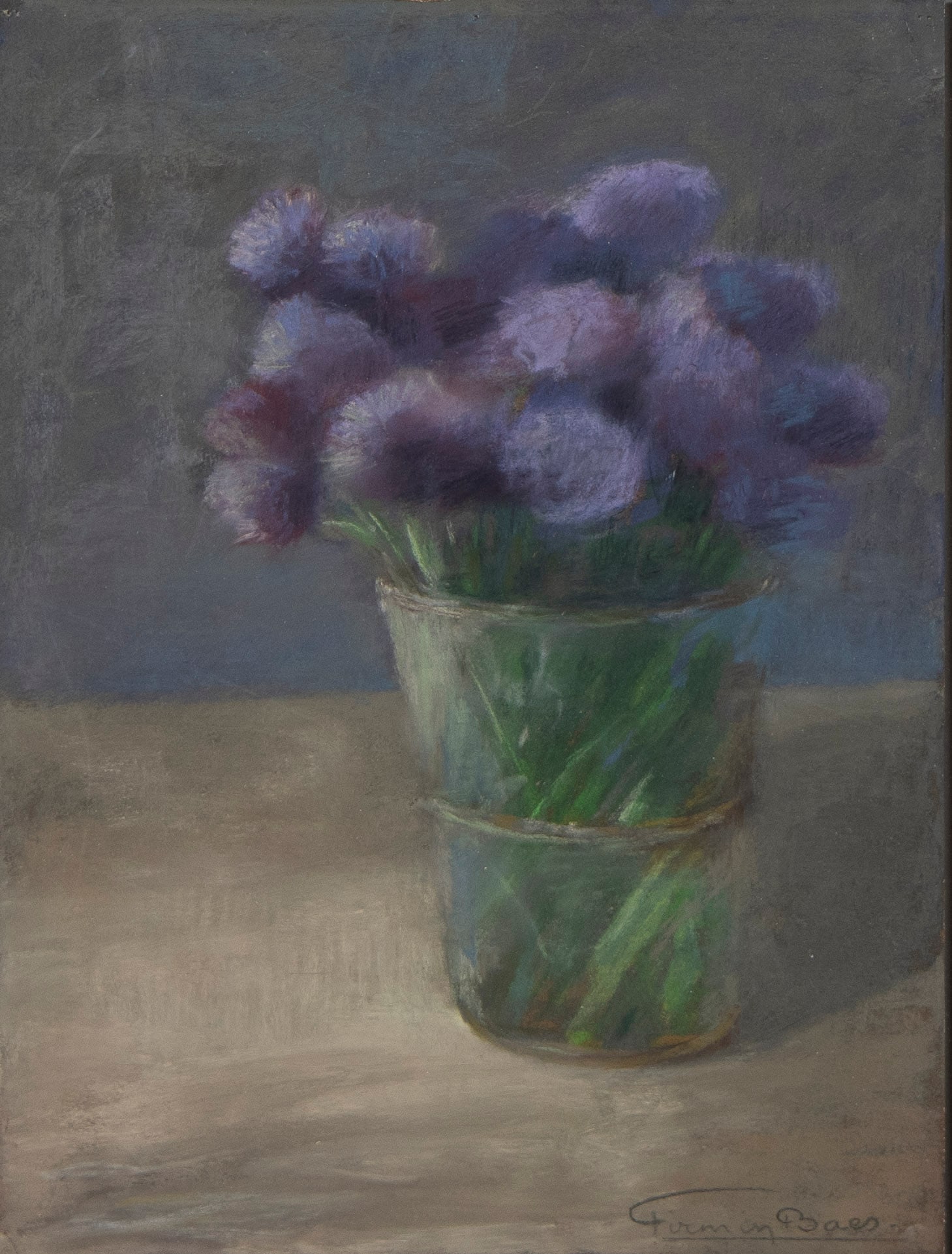 Firmin BAES (1874-1945), pastel Vase with flowers, signed: Firmin BAES (1874-1945), pastel Vase with flowers, signedFirmin BAES (1874-1945), pastel Vaas met bloemen, getekend45 x 29.5 cm