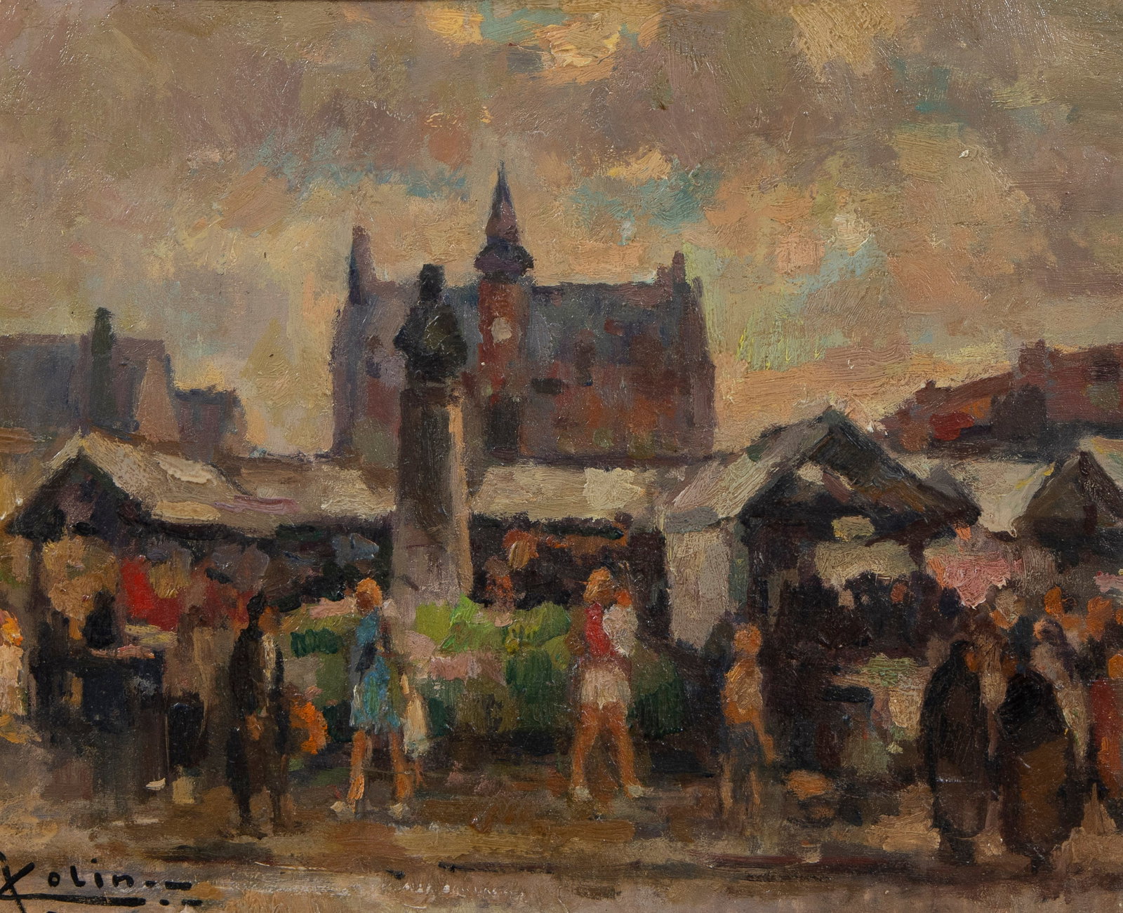 Jean COLIN (1881-1961), oil on panel March en Bretagne, signed: Jean COLIN (1881-1961), oil on panel March en Bretagne, signedJean COLIN (1881-1961), olie op paneel March en Bretagne, getekend33 x 40.5 cm