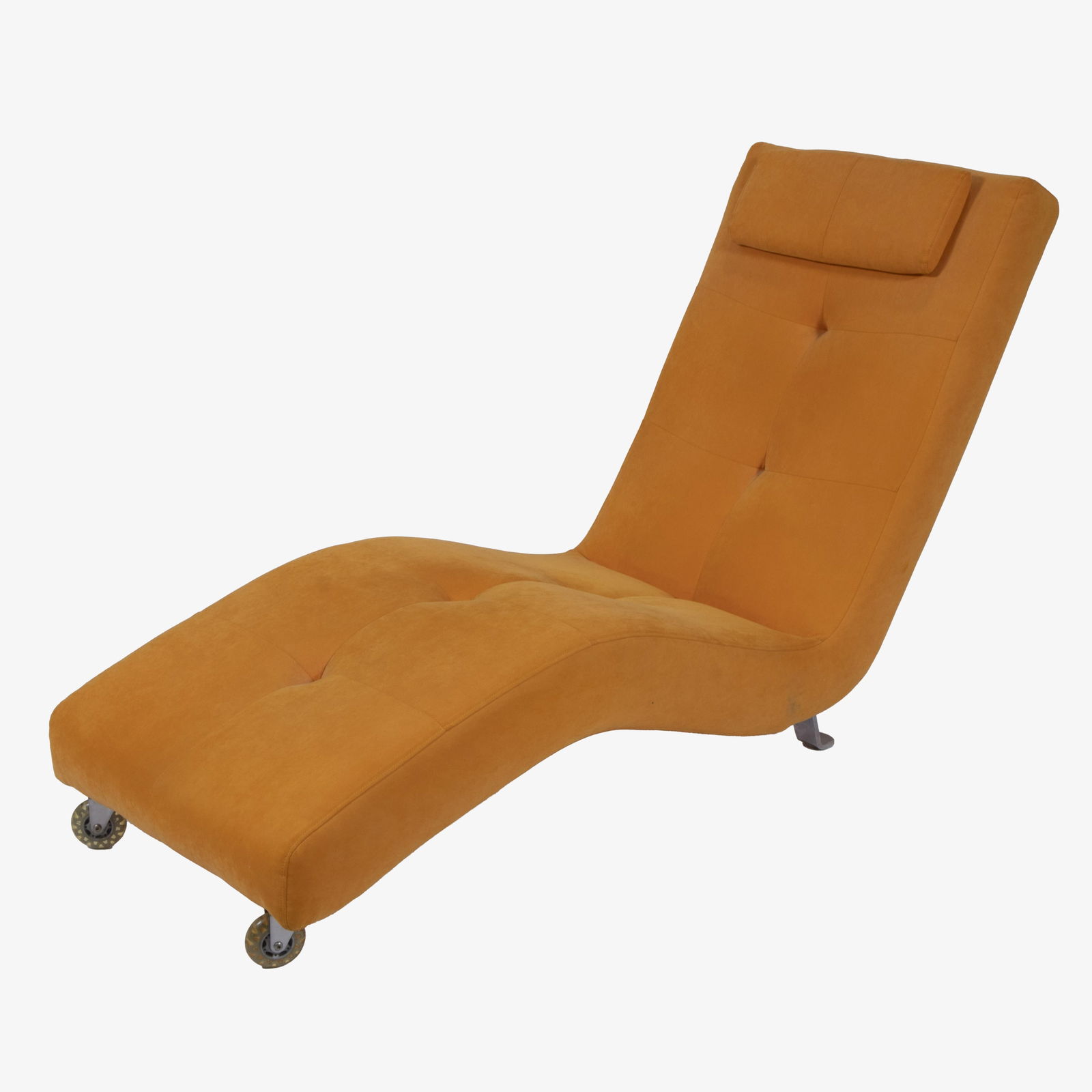 Vintage chaise longue in orange fabric on wheels Lounge UNO P95 Skipper mandarine: Vintage chaise longue in orange fabric on wheels Lounge UNO P95 Skipper mandarineVintage chaise longue in oranje stof op wieltjes Lounge UNO P95 Skipper mandarine89 x 152 x 57 cm