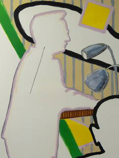 Roger RAVEEL (1921-2013), colour lithograph Homage to K.J. Geirlandt, 1990, numbered 15/60 and: Roger RAVEEL (1921-2013), colour lithograph Homage to K.J. Geirlandt, 1990, numbered 15/60 and signedRoger RAVEEL (1921-2013), kleurenlithografie Hommage aan K.J. Geirlandt, 1990, genummerd 15/60 en g